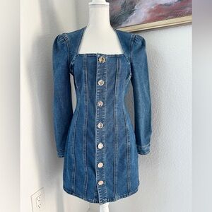House of Harlow 1960 Denim Snap Button Dress Size 6